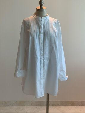Ralph Lauren Classic Crisp White Pintuck Band-Collar Dress Shirt sz 3X